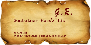 Gestetner Rozália névjegykártya